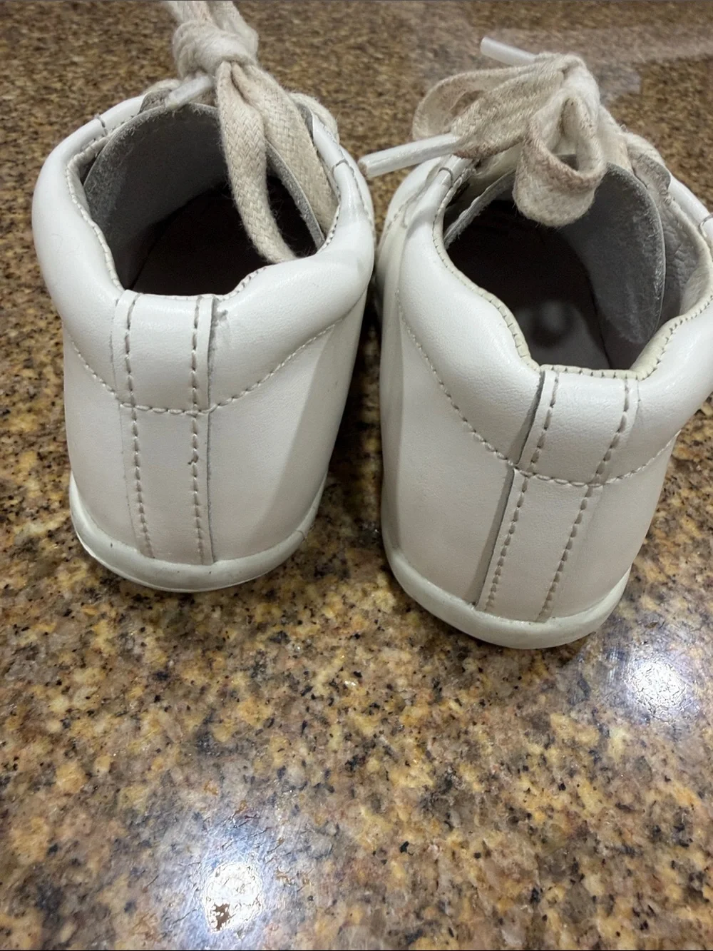 Stride Rite White Lace-Up Baby Walker Shoes
